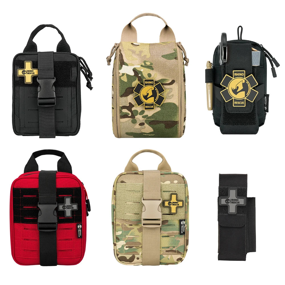 Rhino Rescue IFAK Empty Bag Tactical Package for Camping Hiking with Multiple Tactical Pockets Outdoor Gear