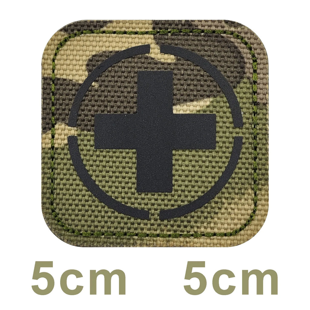 Infrared Reflective Medical Army Combat First Aid Camouflage Tactical Badge Clothes hook and loop patches