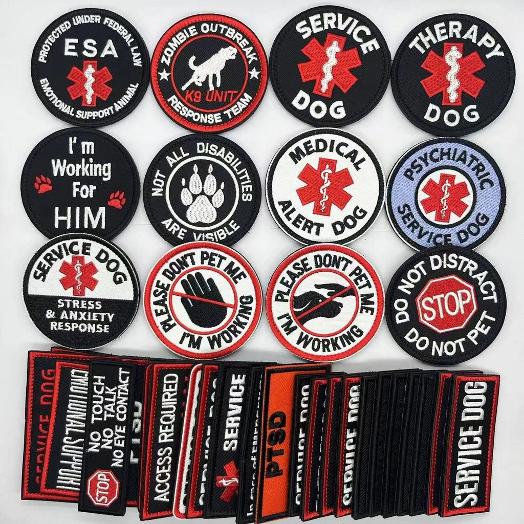 Therapy Rescue The SERVICE DOG Do Not Pet in Training Workong Pet Guide Dogs Do Not Touch Embroidery Patches Emblem Badge Hook