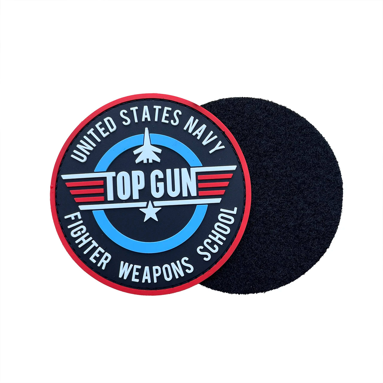 Custom Logo Top Gun Pilot Badge Tactical Morale Badge Medical Search Rescue PVC Hook and Loop Patch Backpack Decorative Sticker
