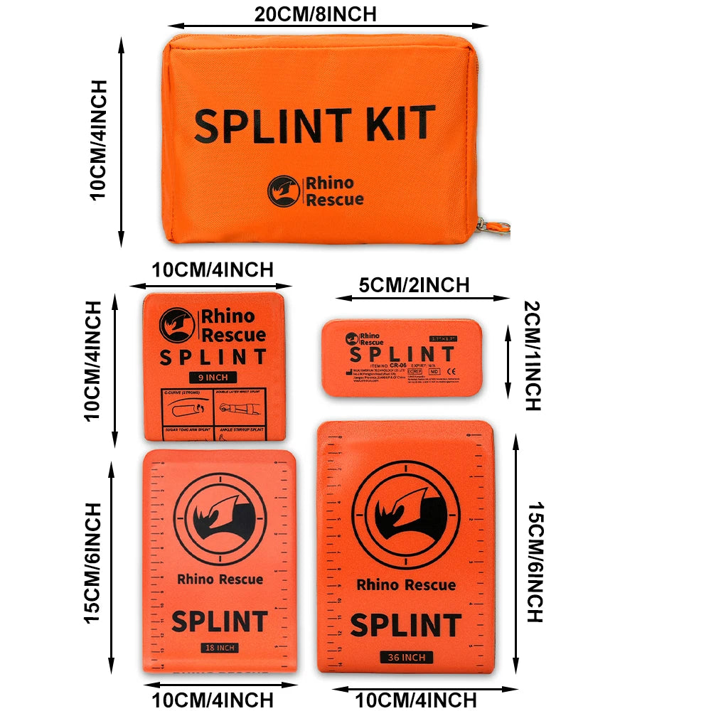 First Aid Splint-Lightweight Reusable Combat Splint, RHINO RESCUE First Aid Medical Splint For Bone Fracture Treatment
