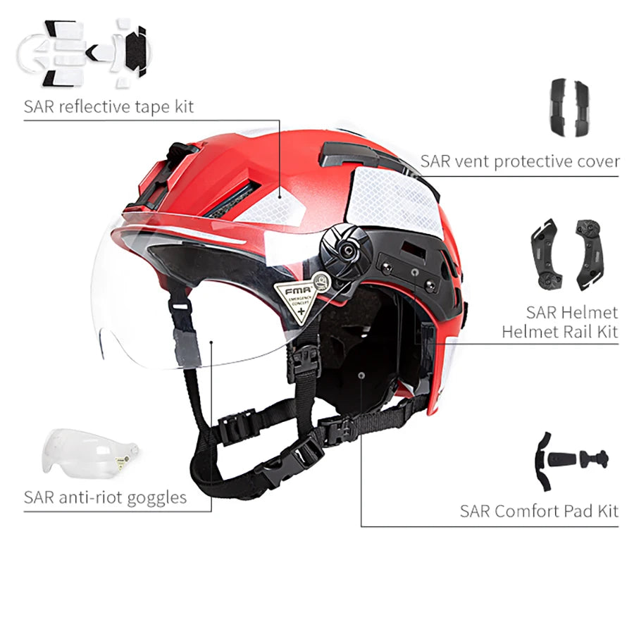 Professional Rescue Mountaineering Off Road Helmet Rescue Search Tactical Hunting Helmet Full Protective Accessories