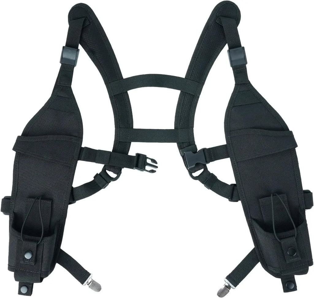 Universal Double Radio Shoulder Harness Holster, Two Way Walkie Talkie Holder for Motorola,Baofeng, Radio Search Rescue Essentia