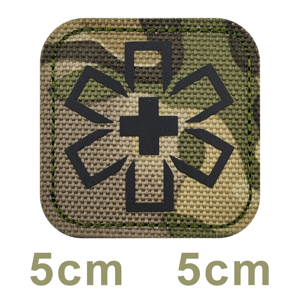 Infrared Reflective Medical Army Combat First Aid Camouflage Tactical Badge Clothes hook and loop patches