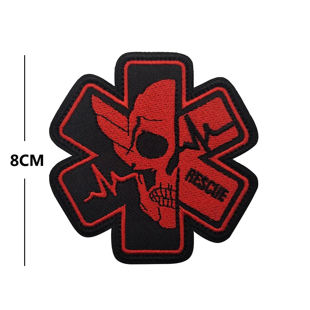SEARCH RESCUE Embroidery Patches Helicopter Rescue Search Badge Military Tactical Morale Hook and Loop Patch for Clothing