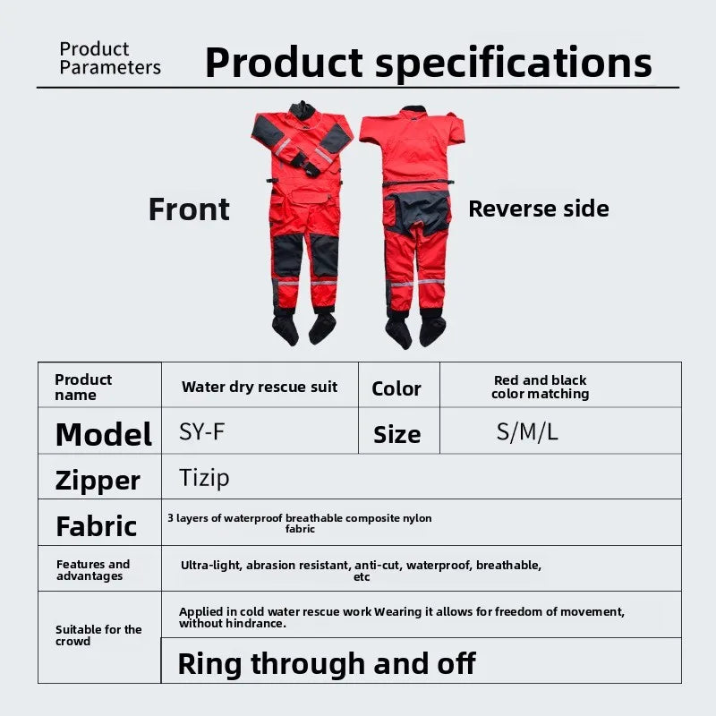 Water rescue dry clothing fire water cold protection warm protective clothing search and rescue equipment