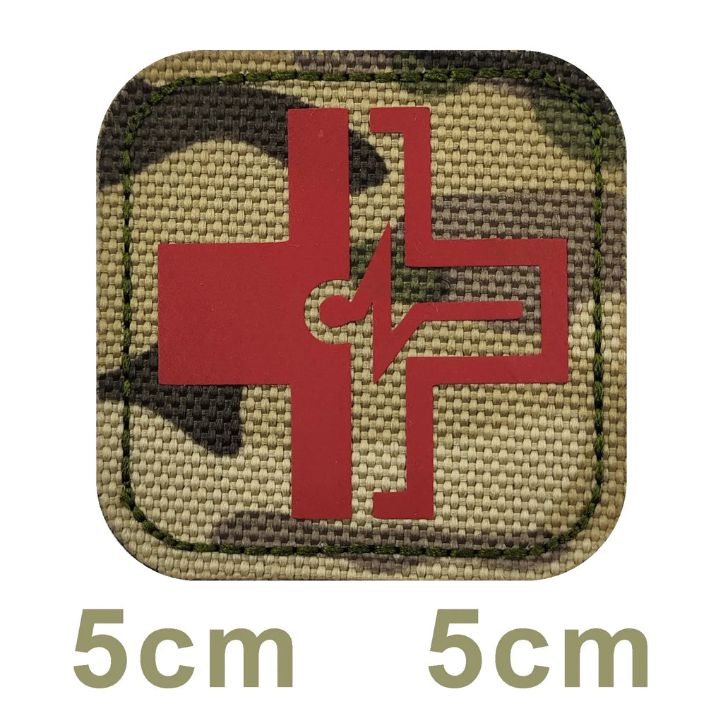 Infrared Reflective Medical Army Combat First Aid Camouflage Tactical Badge Clothes hook and loop patches