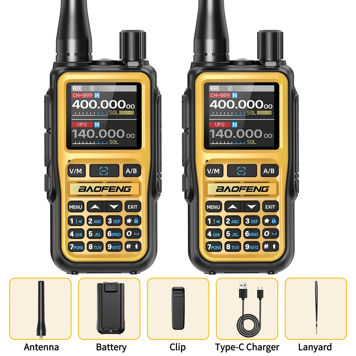 Baofeng UV-5R Mini Walkie Talkie Bluetooth Programming Wireless Copy Frequency Full Band 999CH AM FM Type-C Long Range Ham Radio