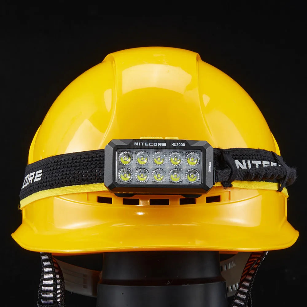 Genuine Nitecore HU2000 2000 Lumen Primary White Light 6000K Auxiliary Red  High Output Split-Type Work Headlamp without Battery