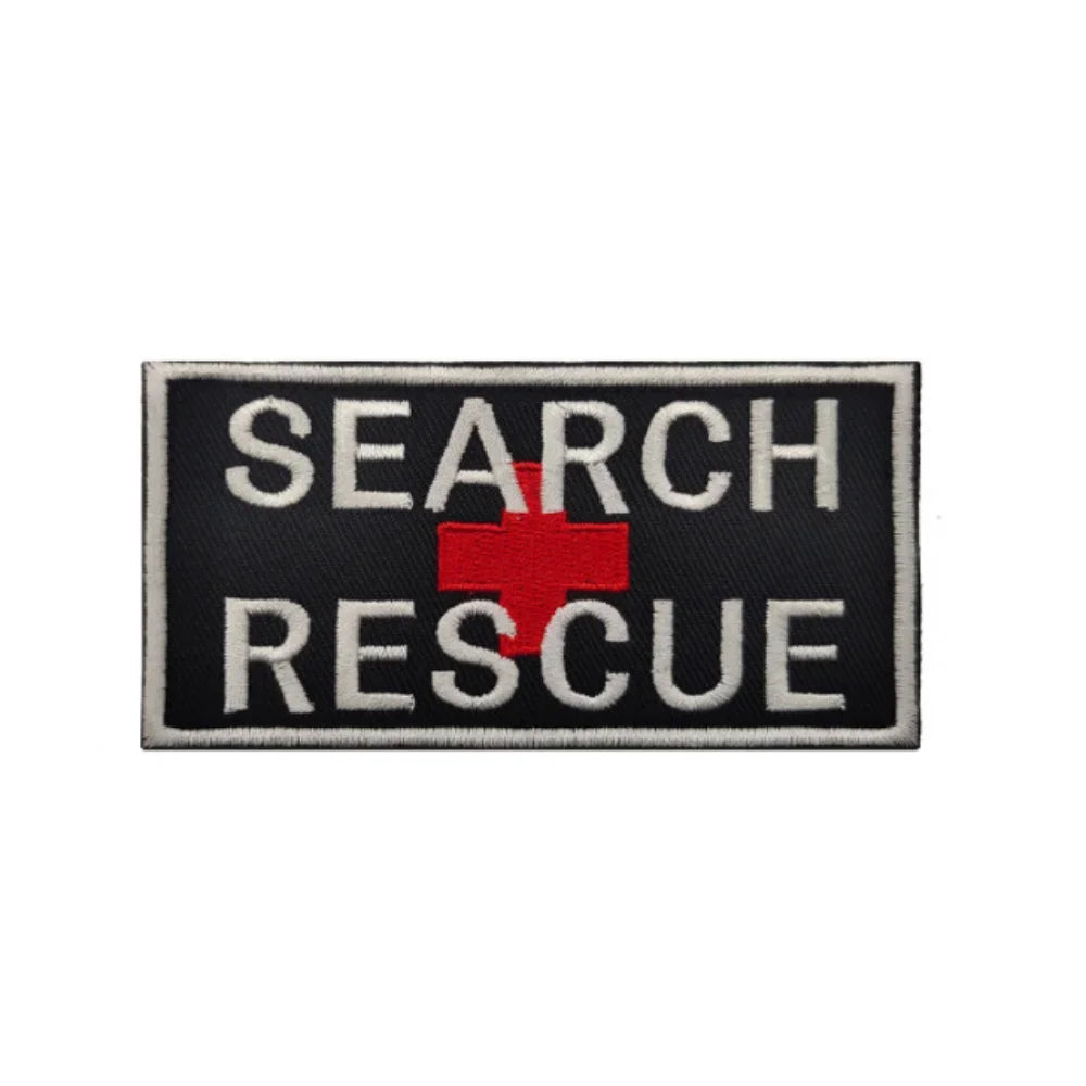 SEARCH RESCUE Embroidery Patches Helicopter Rescue Search Badge Military Tactical Morale Hook and Loop Patch for Clothing