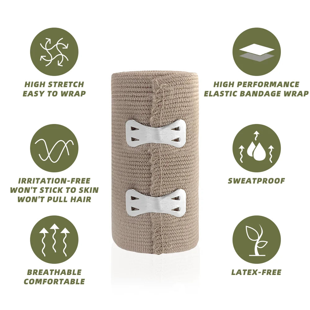 Wholesale 1pcs 7.5cm/10cm x 4.5m High Elastic Bandage Comfortable Polyester Rubber Bandage Emergency for First Aid Kits