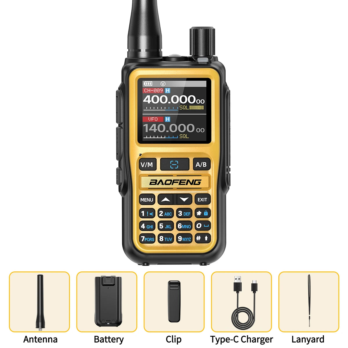 Baofeng UV-5R Mini Walkie Talkie Bluetooth Programming Wireless Copy Frequency Full Band 999CH AM FM Type-C Long Range Ham Radio