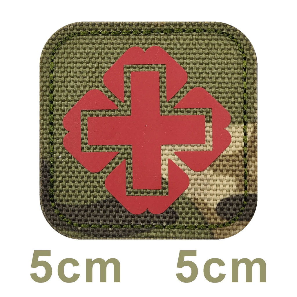 Infrared Reflective Medical Army Combat First Aid Camouflage Tactical Badge Clothes hook and loop patches