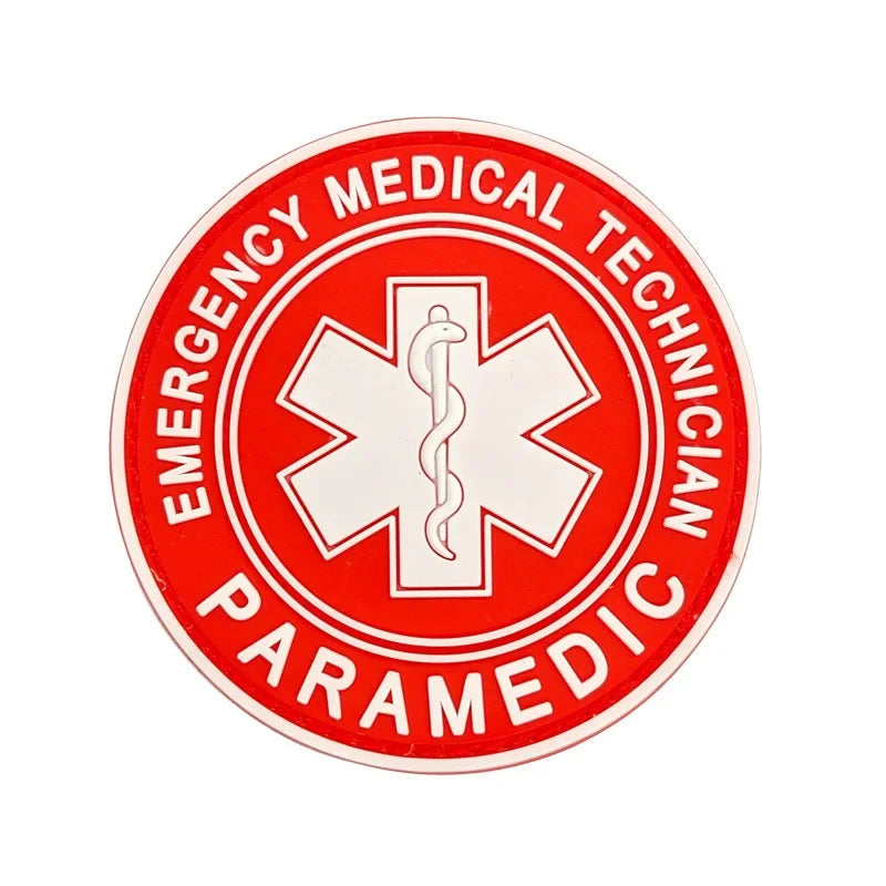 Paramedic Life Star Snake Battle 3D PVC Hook and Loop Morale Badge First Aid Sign Military Patches Backpack Tactical Stickers