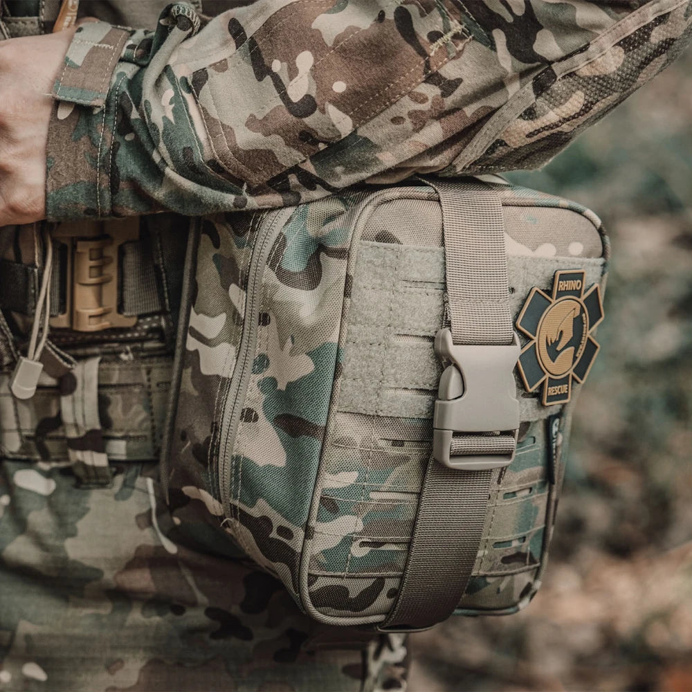 Rhino Rescue IFAK Empty Bag Tactical Package for Camping Hiking with Multiple Tactical Pockets Outdoor Gear