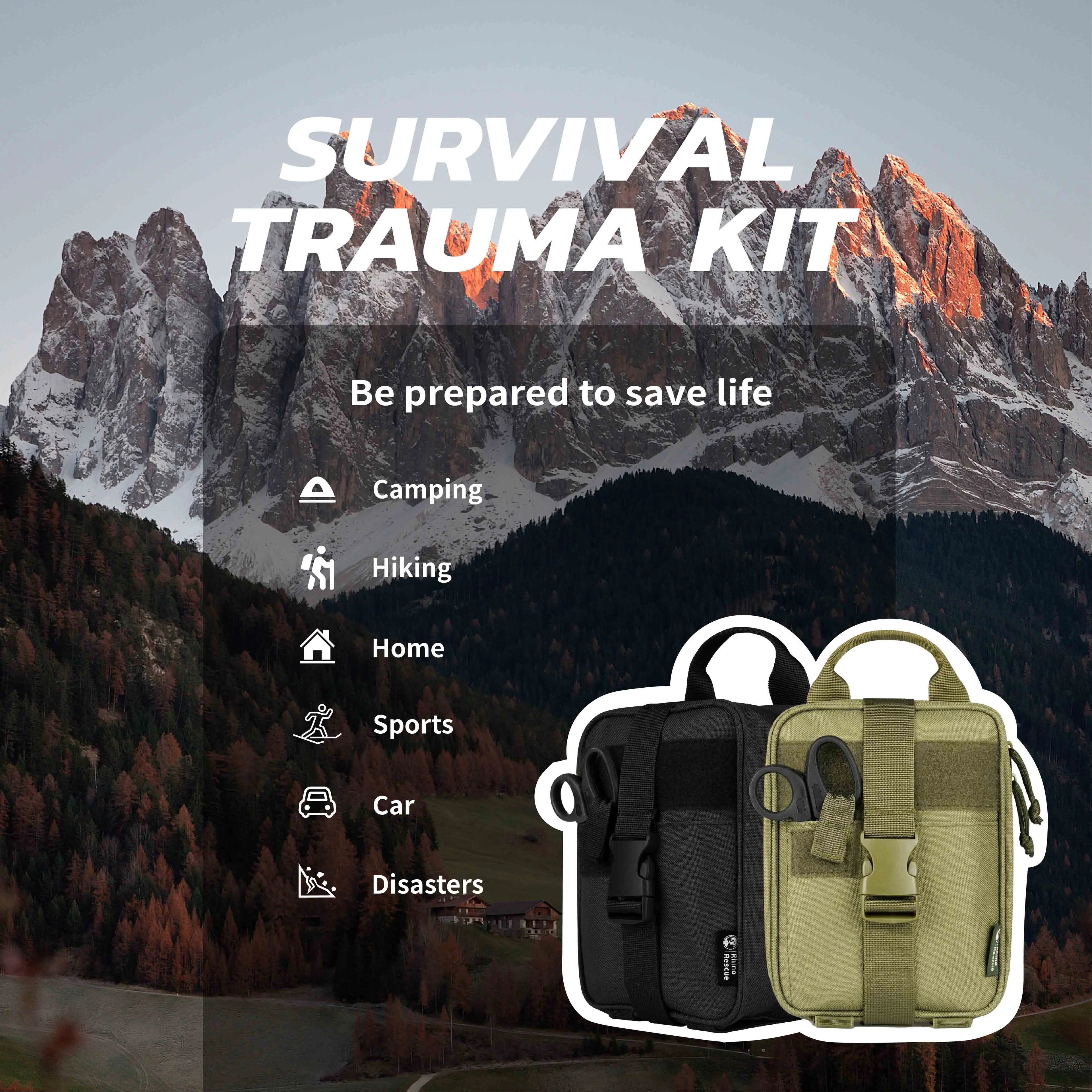 Rhino Rescue Emergency First Aid Kit Tactical IFAK Molle Pouch Combat Tactical IFAK for Survival Camping Hiking Travel Empty Bag