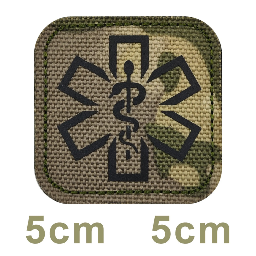 Infrared Reflective Medical Army Combat First Aid Camouflage Tactical Badge Clothes hook and loop patches