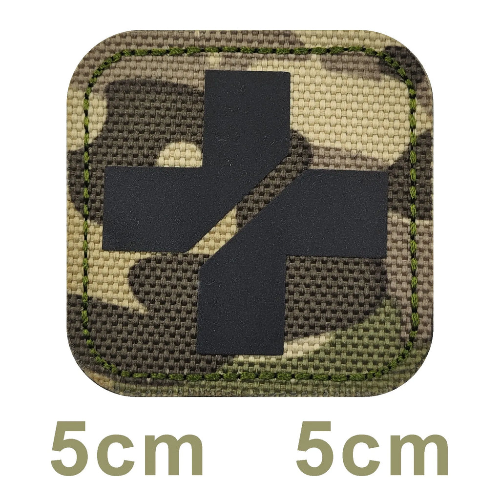 Infrared Reflective Medical Army Combat First Aid Camouflage Tactical Badge Clothes hook and loop patches