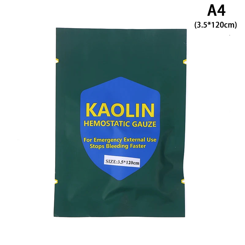 Hemostatic Kaolin Gauze Emergency Trauma Z-Fold Soluble For Ifak Tactical Military First Aid Kit Medical Wound Dressing