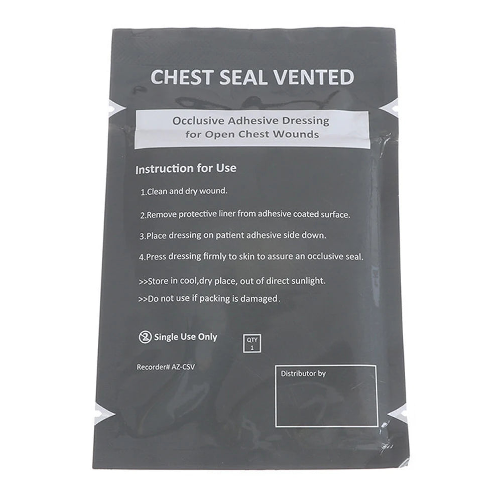 Vent Chest Seal Life-Saving Wound Care for Emergency or Tactical Situations Advanced Adhesive Sterile Transparent Lightweight