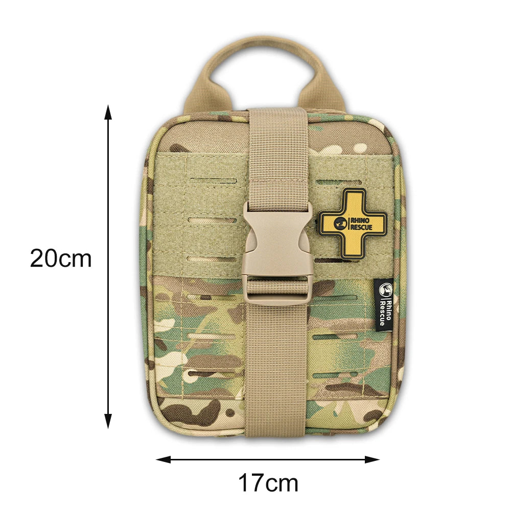 Rhino Rescue IFAK Empty Bag Tactical Package for Camping Hiking with Multiple Tactical Pockets Outdoor Gear