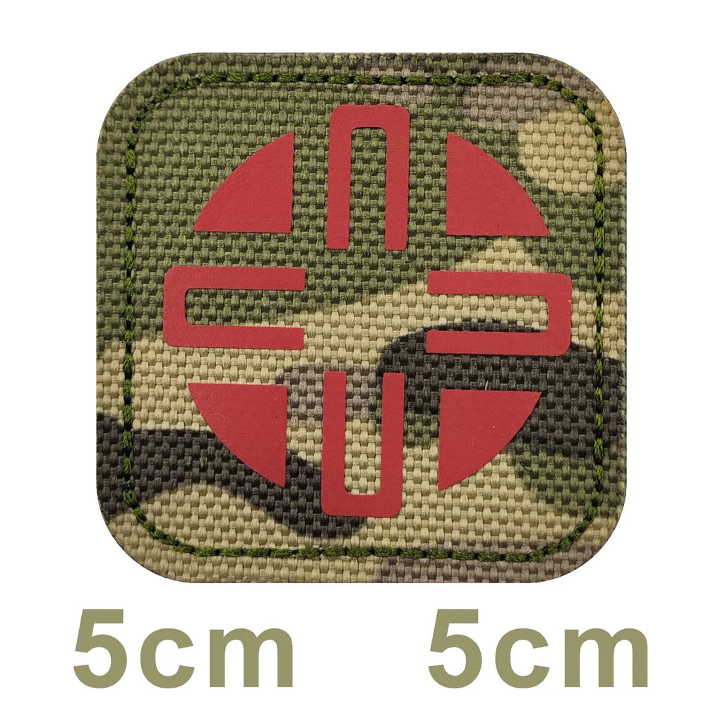 Infrared Reflective Medical Army Combat First Aid Camouflage Tactical Badge Clothes hook and loop patches