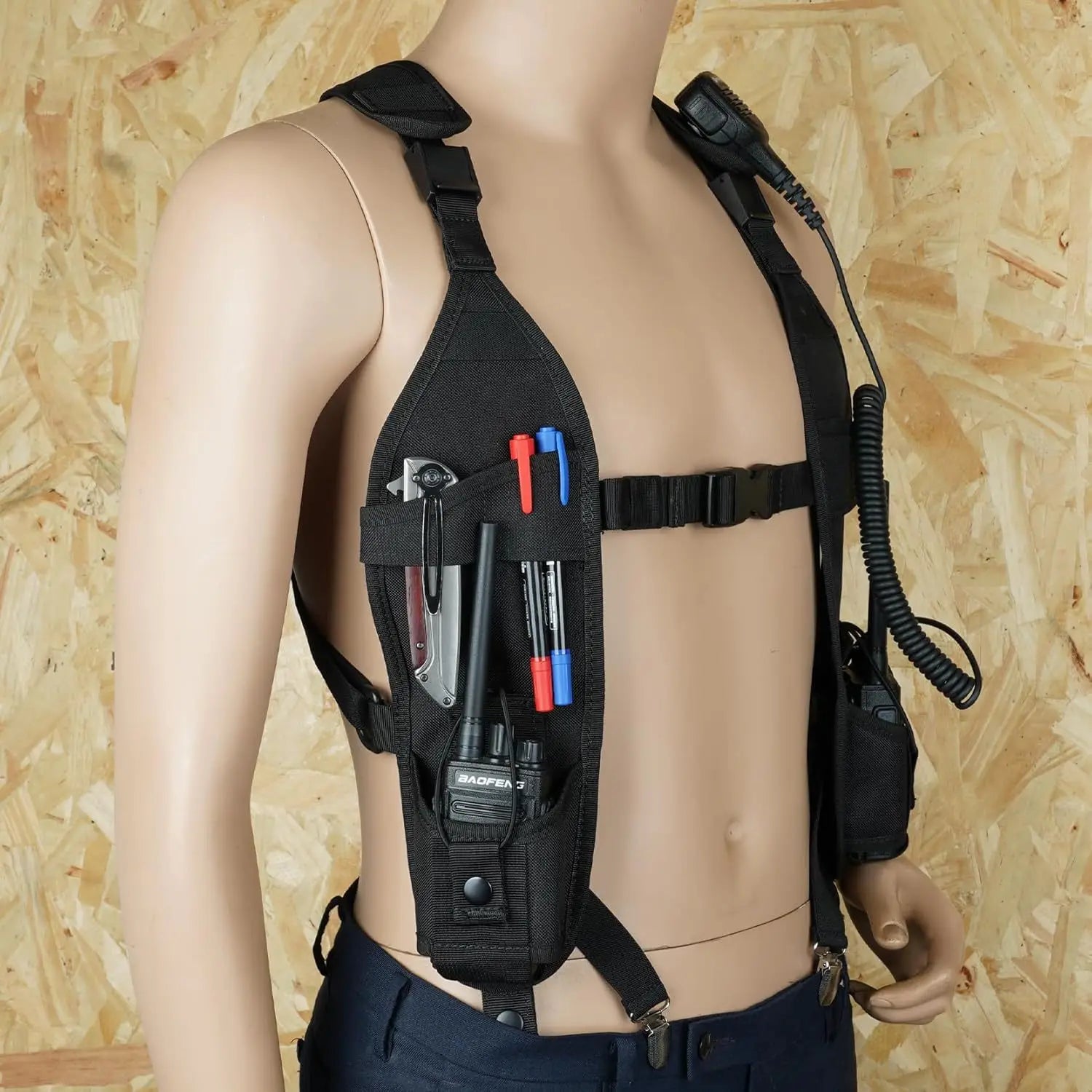 Universal Double Radio Shoulder Harness Holster, Two Way Walkie Talkie Holder for Motorola,Baofeng, Radio Search Rescue Essentia
