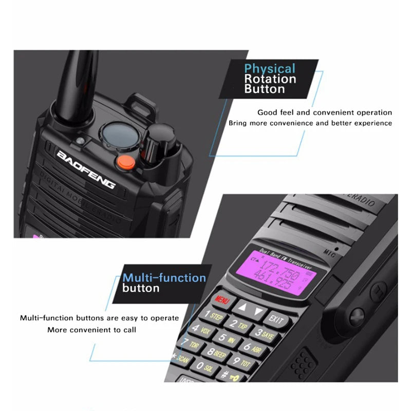 Baofeng UV-9R Plus IP68 Waterproof Walkie Talkie Dual Band 10KM Long Range Portable VHF/UHF Transceiver CB Hunting Ham Radio