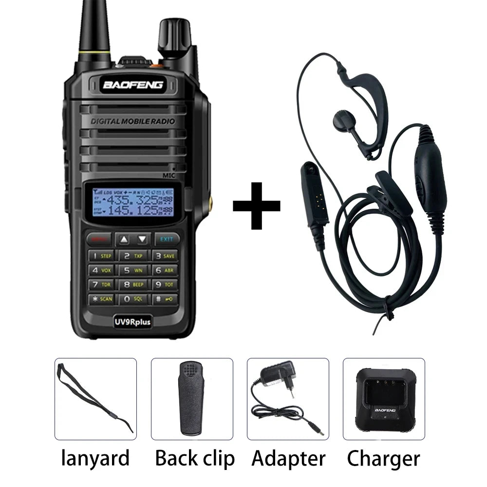 Baofeng UV-9R Plus IP68 Waterproof Walkie Talkie Dual Band 10KM Long Range Portable VHF/UHF Transceiver CB Hunting Ham Radio