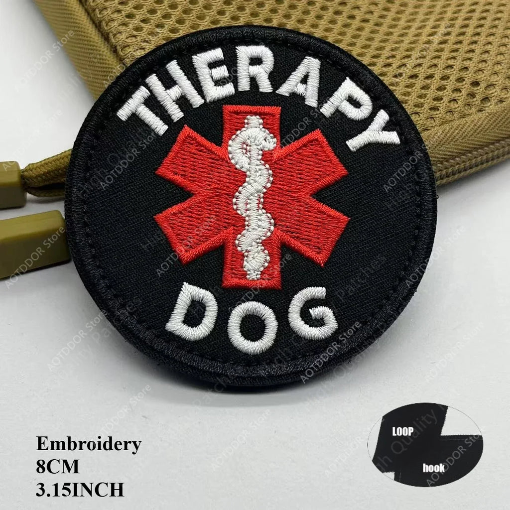 Therapy Rescue The SERVICE DOG Do Not Pet in Training Workong Pet Guide Dogs Do Not Touch Embroidery Patches Emblem Badge Hook