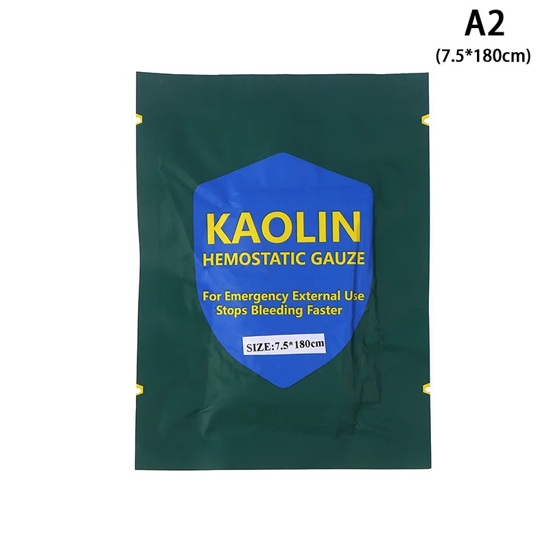 Hemostatic Kaolin Gauze Emergency Trauma Z-Fold Soluble For Ifak Tactical Military First Aid Kit Medical Wound Dressing